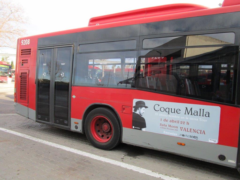 Publicidad autobuses – Concierto Coque Malla