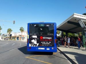 Publicidad autobuses Alicante, Publicidad exterior, concierto de Alicante, el drogas