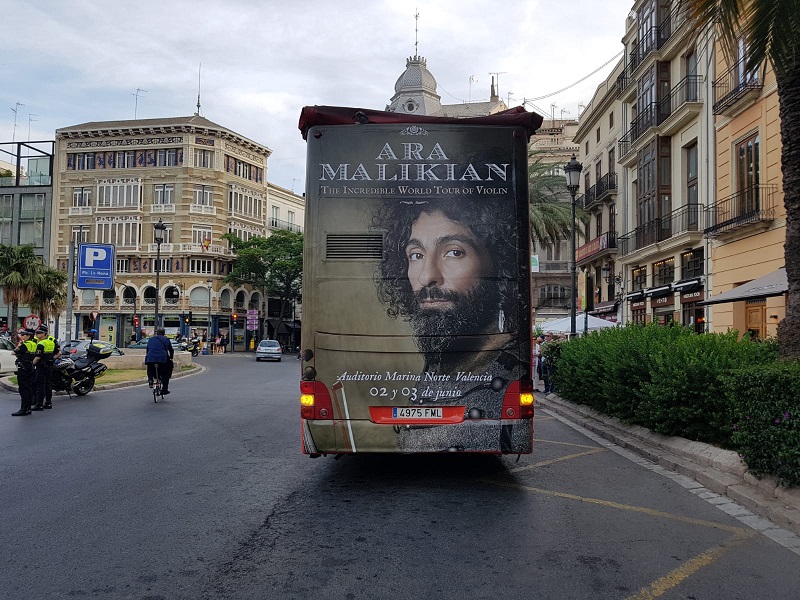 Publicidad en bus turistico Valencia, Publicidad autobús turístico, publicidad exterior